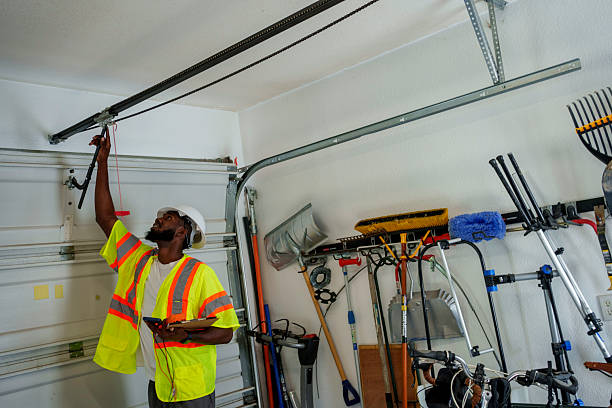 Professional Garage Door Panel Replacement technician working in Roanoke, IN